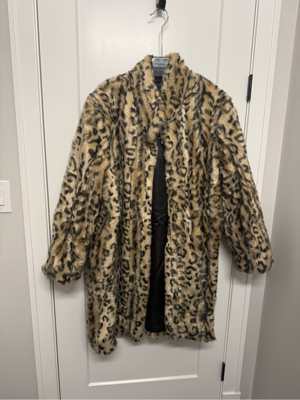 Fabulous Furs Leopard-Print Teddy Jacket in Beige and Black